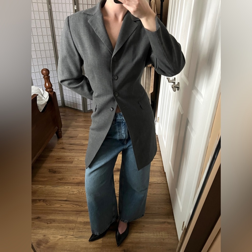 Longline wool blazer